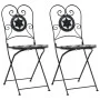 Klappbare Bistrostühle 2 Stück Keramik schwarz und weiß von vidaXL, Gartenstühle - Ref: Foro24-4003405, Preis: 139,16 €, Raba...