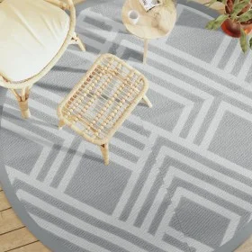 Alfombra de exterior PP gris Ø200 cm de vidaXL, Protectores para exterior - Ref: Foro24-368570, Precio: 35,11 €, Descuento: %