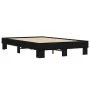 Estructura de cama madera de ingeniería y metal negro 140x200cm de vidaXL, Camas y somieres - Ref: Foro24-845857, Precio: 111...