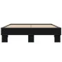 Engineered wood and black metal bed frame 120x200cm by vidaXL, Beds and slatted bases - Ref: Foro24-845862, Price: 86,78 €, D...