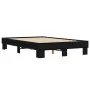 Engineered wood and black metal bed frame 120x200cm by vidaXL, Beds and slatted bases - Ref: Foro24-845862, Price: 86,78 €, D...