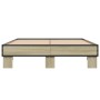 Estructura cama madera ingeniería metal roble Sonoma 120x190 cm de vidaXL, Camas y somieres - Ref: Foro24-845888, Precio: 96,...