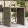Garden table gray PE rattan wooden surface 105x80x110cm by vidaXL, Garden tables - Ref: Foro24-368697, Price: 227,77 €, Disco...