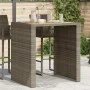 Garden table gray PE rattan wooden surface 105x80x110cm by vidaXL, Garden tables - Ref: Foro24-368697, Price: 227,77 €, Disco...