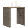 Garden table gray PE rattan wooden surface 105x80x110cm by vidaXL, Garden tables - Ref: Foro24-368697, Price: 210,53 €, Disco...