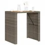 Garden table gray PE rattan wooden surface 105x80x110cm by vidaXL, Garden tables - Ref: Foro24-368697, Price: 227,77 €, Disco...