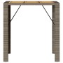 Garden table gray PE rattan wooden surface 105x80x110cm by vidaXL, Garden tables - Ref: Foro24-368697, Price: 210,53 €, Disco...