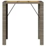 Garden table gray PE rattan wooden surface 105x80x110cm by vidaXL, Garden tables - Ref: Foro24-368697, Price: 227,77 €, Disco...