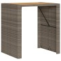 Garden table gray PE rattan wooden surface 105x80x110cm by vidaXL, Garden tables - Ref: Foro24-368697, Price: 210,53 €, Disco...