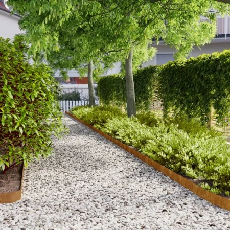 Flexible Corten steel lawn edging 10 pieces 10x103 cm by vidaXL, grass trimmers - Ref: Foro24-821890, Price: 49,84 €, Discoun...