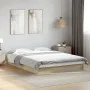 Sonoma oak engineered wood bed frame 120x200 cm by vidaXL, Beds and slatted bases - Ref: Foro24-842030, Price: 83,13 €, Disco...