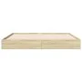 Sonoma oak engineered wood bed frame 120x200 cm by vidaXL, Beds and slatted bases - Ref: Foro24-842030, Price: 83,13 €, Disco...