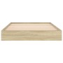 Sonoma oak engineered wood bed frame 100x200 cm by vidaXL, Beds and slatted bases - Ref: Foro24-842058, Price: 62,41 €, Disco...