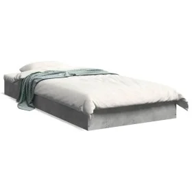 Concrete gray engineered wood bed frame 90x200cm by vidaXL, Beds and slatted bases - Ref: Foro24-842066, Price: 65,92 €, Disc...