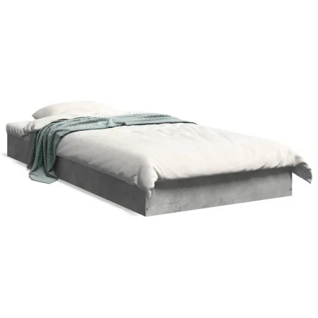 Concrete gray engineered wood bed frame 90x200cm by vidaXL, Beds and slatted bases - Ref: Foro24-842066, Price: 65,92 €, Disc...