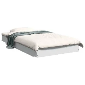 Weißer Bettrahmen aus Holzwerkstoff, 90 x 190 cm von vidaXL, Betten und Lattenroste - Ref: Foro24-842070, Preis: 75,42 €, Rab...