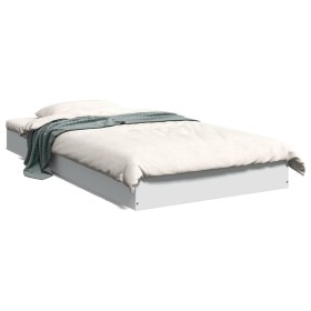 White engineered wood bed frame 90x190 cm by vidaXL, Beds and slatted bases - Ref: Foro24-842070, Price: 79,29 €, Discount: %