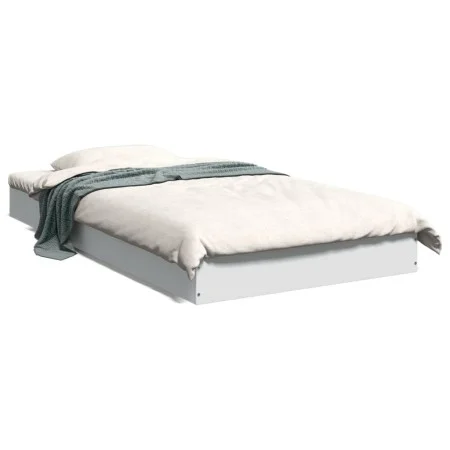 White engineered wood bed frame 90x190 cm by vidaXL, Beds and slatted bases - Ref: Foro24-842070, Price: 75,42 €, Discount: %