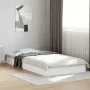 White engineered wood bed frame 90x190 cm by vidaXL, Beds and slatted bases - Ref: Foro24-842070, Price: 75,42 €, Discount: %
