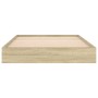 Sonoma oak engineered wood bed frame 90x190 cm by vidaXL, Beds and slatted bases - Ref: Foro24-842072, Price: 73,27 €, Discou...