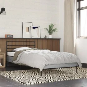 Sonoma gray metal engineered wood bed frame 100x200 cm by vidaXL, Beds and slatted bases - Ref: Foro24-845590, Price: 79,85 €...