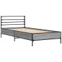 Sonoma-graues Metall-Holzwerkstoff-Bettgestell, 100 x 200 cm von vidaXL, Betten und Lattenroste - Ref: Foro24-845590, Preis: ...