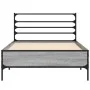 Sonoma-graues Metall-Holzwerkstoff-Bettgestell, 100 x 200 cm von vidaXL, Betten und Lattenroste - Ref: Foro24-845590, Preis: ...