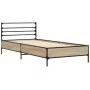 Bettgestell aus Sonoma-Eiche-Metallwerkstoff, 75 x 190 cm von vidaXL, Betten und Lattenroste - Ref: Foro24-845623, Preis: 63,...