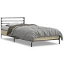 Estructura cama madera ingeniería metal roble Sonoma 75x190 cm de vidaXL, Camas y somieres - Ref: Foro24-845623, Precio: 64,2...