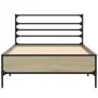Sonoma oak metal engineered wood bed frame 75x190 cm by vidaXL, Beds and slatted bases - Ref: Foro24-845623, Price: 63,67 €, ...