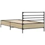 Bettgestell aus Sonoma-Eiche-Metallwerkstoff, 75 x 190 cm von vidaXL, Betten und Lattenroste - Ref: Foro24-845623, Preis: 63,...