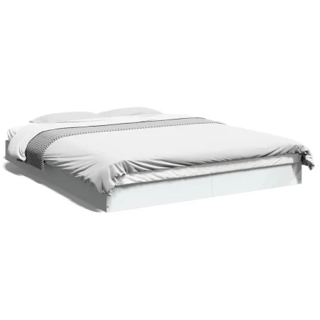 Weißer Bettrahmen aus Holzwerkstoff, 160 x 200 cm von vidaXL, Betten und Lattenroste - Ref: Foro24-842007, Preis: 106,43 €, R...