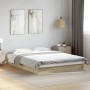 Sonoma oak engineered wood bed frame 120x190 cm by vidaXL, Beds and slatted bases - Ref: Foro24-842051, Price: 87,65 €, Disco...