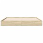 Sonoma oak engineered wood bed frame 120x190 cm by vidaXL, Beds and slatted bases - Ref: Foro24-842051, Price: 87,65 €, Disco...