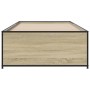 Estructura cama madera ingeniería metal roble Sonoma 100x200 cm de vidaXL, Camas y somieres - Ref: Foro24-845237, Precio: 92,...