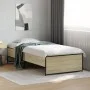 Estructura cama madera ingeniería metal roble Sonoma 90x200 cm de vidaXL, Camas y somieres - Ref: Foro24-845242, Precio: 90,6...