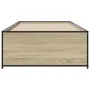 Estructura cama madera ingeniería metal roble Sonoma 90x200 cm de vidaXL, Camas y somieres - Ref: Foro24-845242, Precio: 90,6...