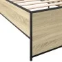 Estructura cama madera ingeniería metal roble Sonoma 90x200 cm de vidaXL, Camas y somieres - Ref: Foro24-845242, Precio: 90,6...