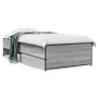 Sonoma gray metal engineered wood bed frame 75x190 cm by vidaXL, Beds and slatted bases - Ref: Foro24-845254, Price: 87,99 €,...