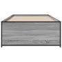 Sonoma-graues Metall-Holzwerkstoff-Bettgestell, 75 x 190 cm von vidaXL, Betten und Lattenroste - Ref: Foro24-845254, Preis: 8...