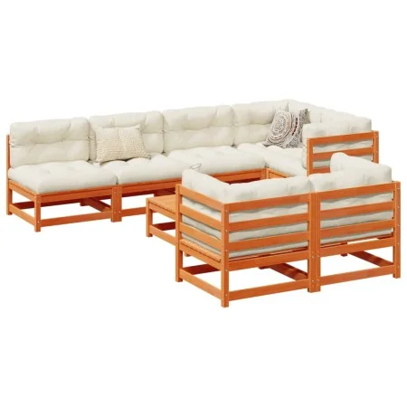 Garden sofa set 8 pieces solid pine wood wax brown by vidaXL, Garden sets - Ref: Foro24-3299343, Price: 497,16 €, Discount: %