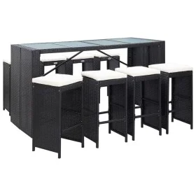 Garden table and high stools 9 pieces black synthetic rattan by vidaXL, Garden sets - Ref: Foro24-49569, Price: 542,26 €, Dis...