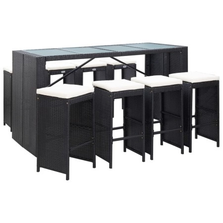Garden table and high stools 9 pieces black synthetic rattan by vidaXL, Garden sets - Ref: Foro24-49569, Price: 547,91 €, Dis...