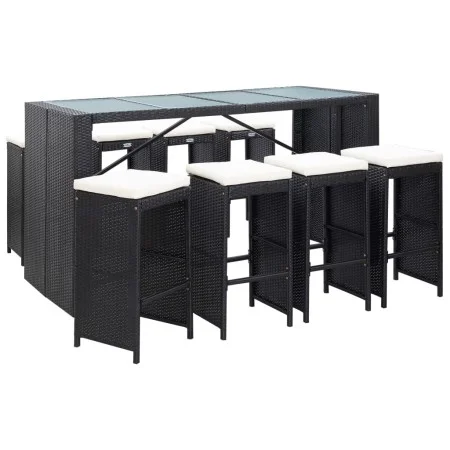 Garden table and high stools 9 pieces black synthetic rattan by vidaXL, Garden sets - Ref: Foro24-49569, Price: 541,35 €, Dis...