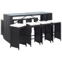 Garden table and high stools 9 pieces black synthetic rattan by vidaXL, Garden sets - Ref: Foro24-49569, Price: 547,91 €, Dis...