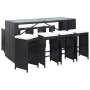 Garden table and high stools 9 pieces black synthetic rattan by vidaXL, Garden sets - Ref: Foro24-49569, Price: 541,35 €, Dis...