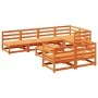 Gartensofa-Set 8-teilig aus massivem Kiefernholz, wachsbraun von vidaXL, Gartensets - Ref: Foro24-3299343, Preis: 497,19 €, R...