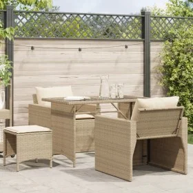Garden sofa set with cushions 4 pieces beige synthetic rattan by vidaXL, Garden sets - Ref: Foro24-366362, Price: 253,07 €, D...