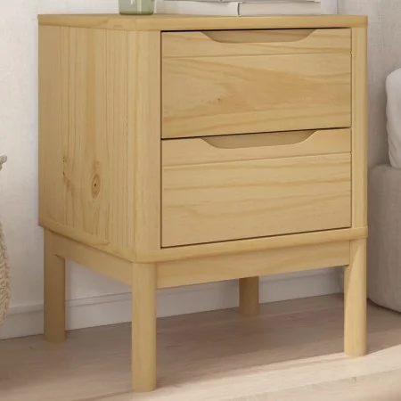 Mesita de noche FLORO madera de pino marrón cera 45x39x57 cm de vidaXL, Mesitas de noche - Ref: Foro24-374002, Precio: 84,95 ...