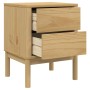 Mesita de noche FLORO madera de pino marrón cera 45x39x57 cm de vidaXL, Mesitas de noche - Ref: Foro24-374002, Precio: 86,56 €